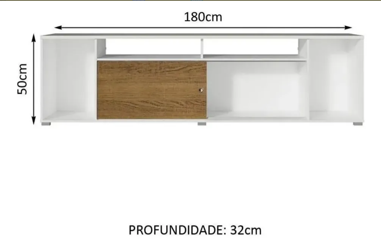 Rack Tv Living Modular Hasta 65' - Blanco/Rústico - Imagen 4